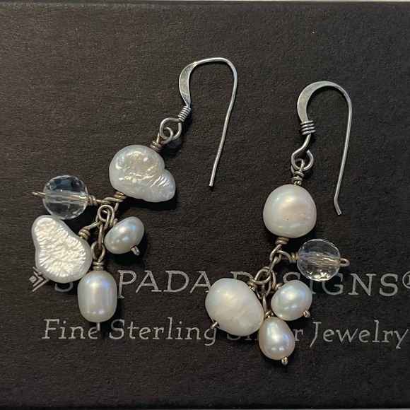 Silpada W0978 Pearl and Crystal Drop Earrings RETIRED - Picture 4 of 16